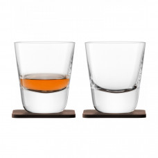 Набор стаканов для виски с деревянными подставками arran whisky, 250 мл, 2 шт.